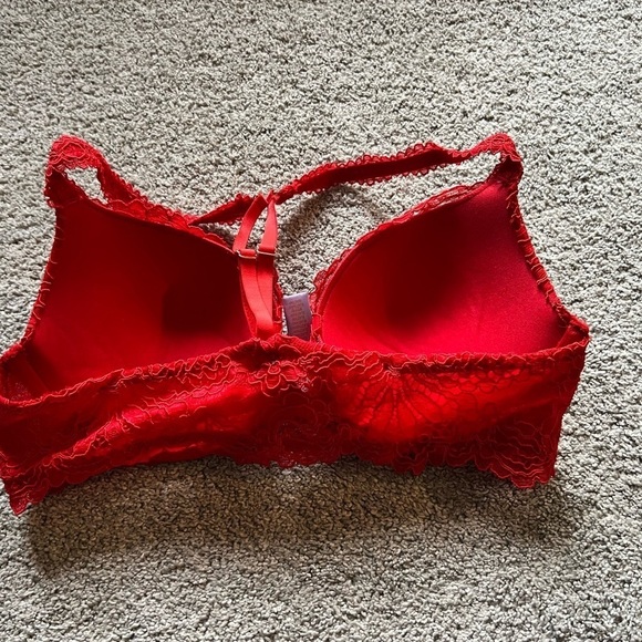 Savage X Fenty Women's Size 34C Romantic Corded Lace Push-Up Bra JW7 Goji Berry - Picture 4 of 5